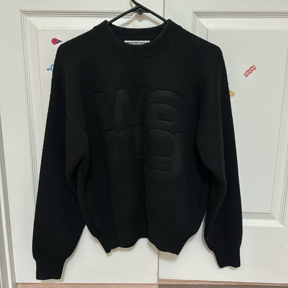 Alexander wang logo detailed knit sweater